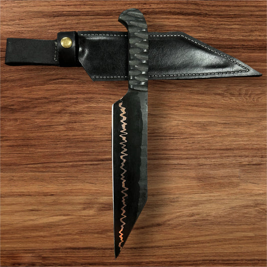 CuMai Viking Seax with micarta handle and leather sheath